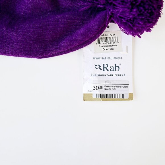 NWT Rab Essential Bobble Purple Quartz Hat with a Pom Pom - Picture 3 of 4